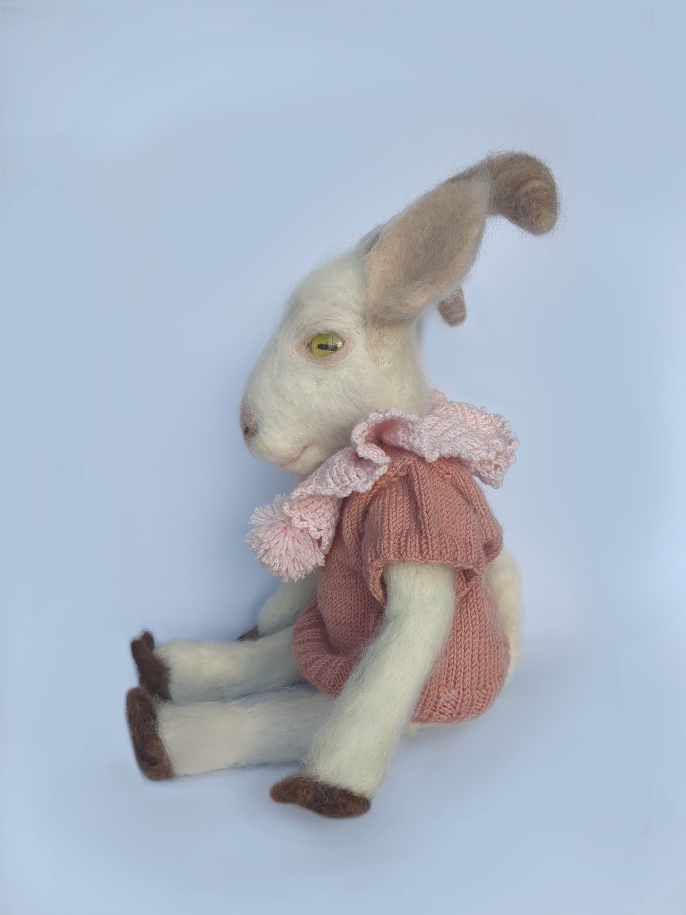 A handcrafted doll of Peace the Saanen Goat