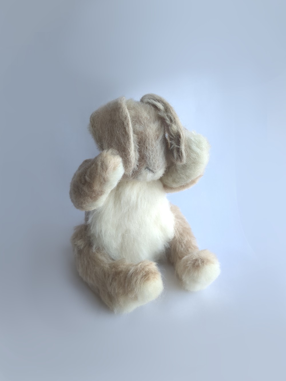 A handcrafted doll of Peetah the rabbit